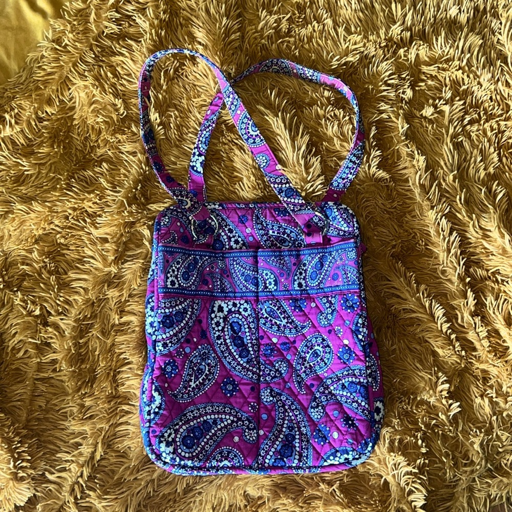Vera Bradley RETIRED Boysenberry pattern tote bag. Purple blue paisley